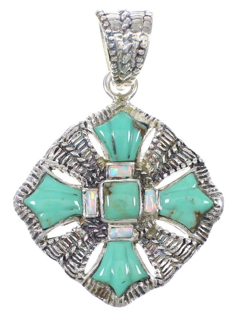 Opal Turquoise Silver Pendant YX75565