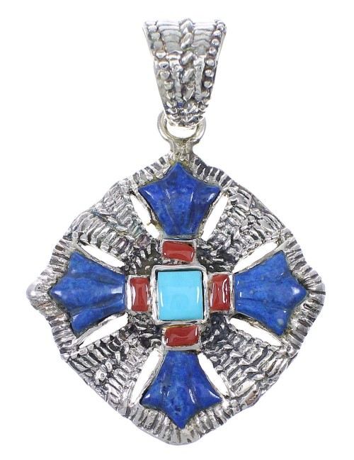 Multicolor Sterling Silver Southwest Pendant YX75572