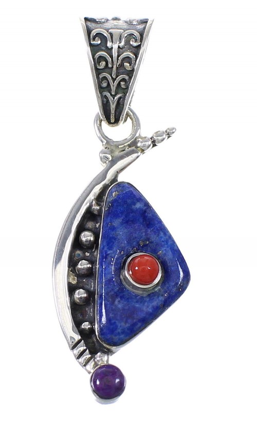 Multicolor Silver Southwestern Pendant YX75573