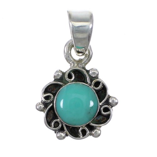 Silver And Turquoise Southwest Pendant YX75643