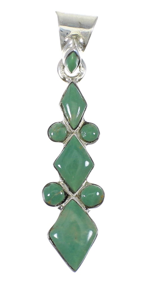 Southwestern Turquoise And Silver Pendant YX75682