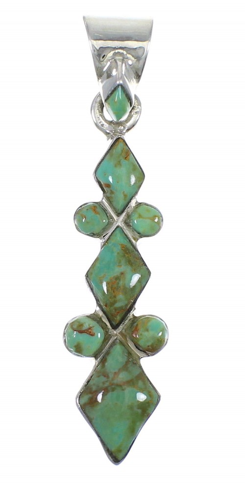 Southwest Turquoise And Sterling Silver Pendant YX75683