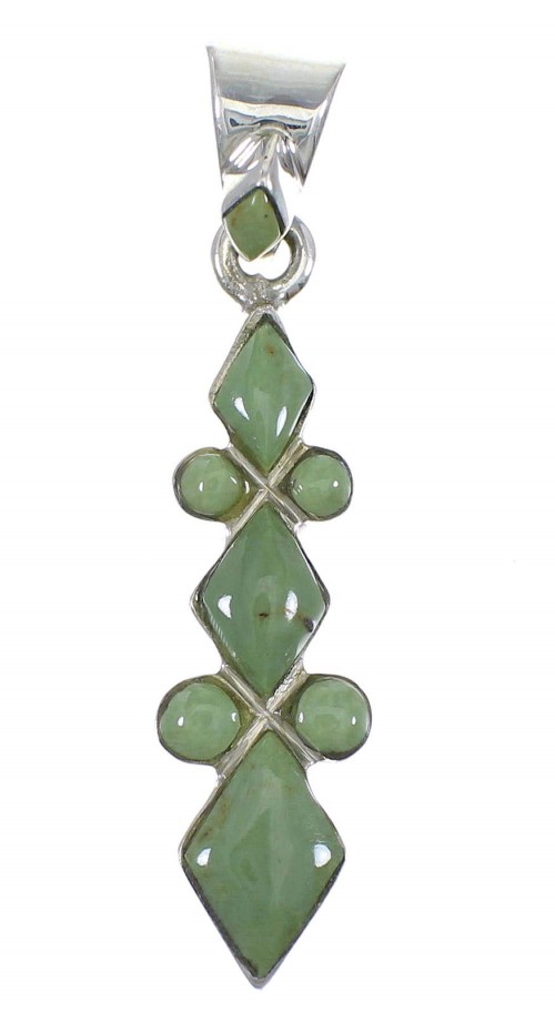 Southwestern Turquoise And Sterling Silver Pendant YX75684