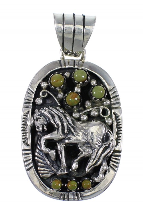 Turquoise Sterling Silver Horse Pendant YX75693