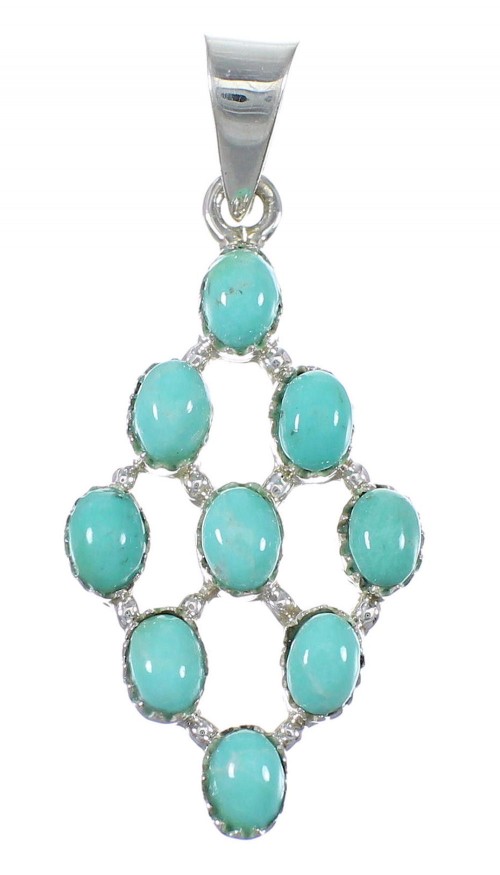 Turquoise Southwest Sterling Silver Pendant YX75718