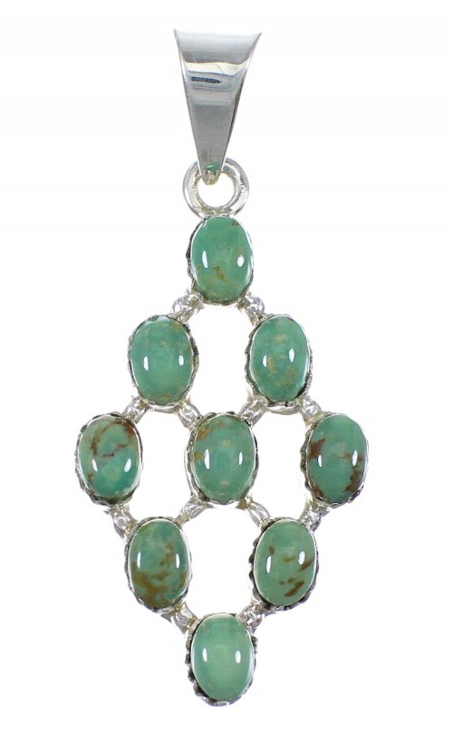 Turquoise Southwestern Sterling Silver Pendant YX75719