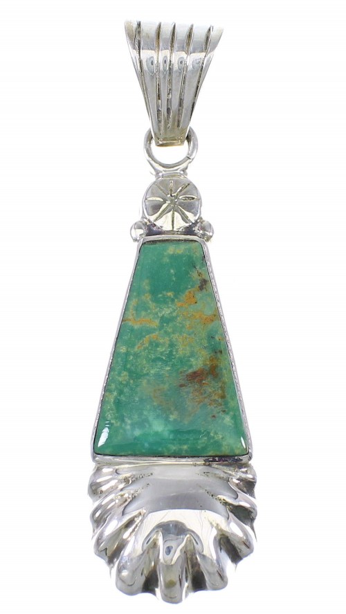 Sterling Silver And Turquoise Southwest Pendant YX77317