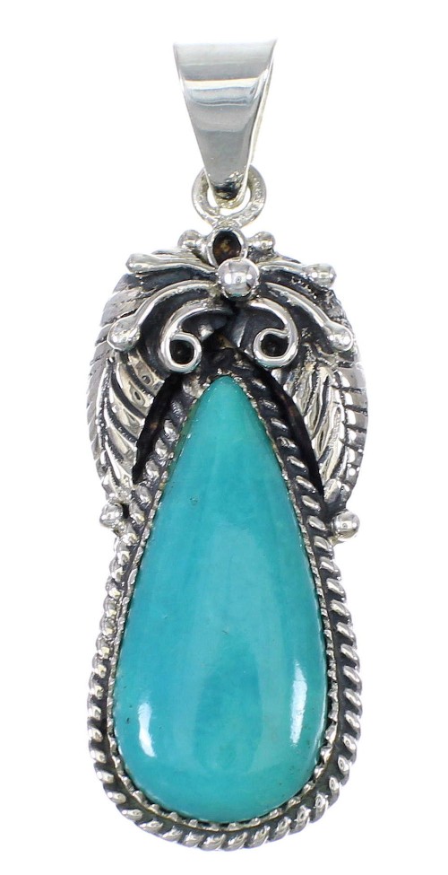 Southwest Turquoise And Sterling Silver Pendant YX77354