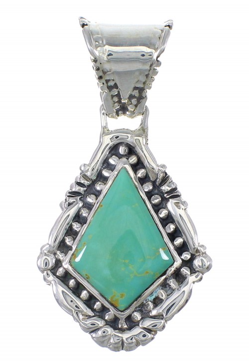 Southwestern Sterling Silver And Turquoise Pendant YX77365