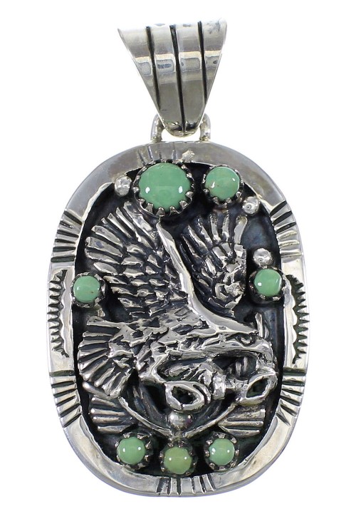 Turquoise Sterling Silver Eagle Pendant YX77385