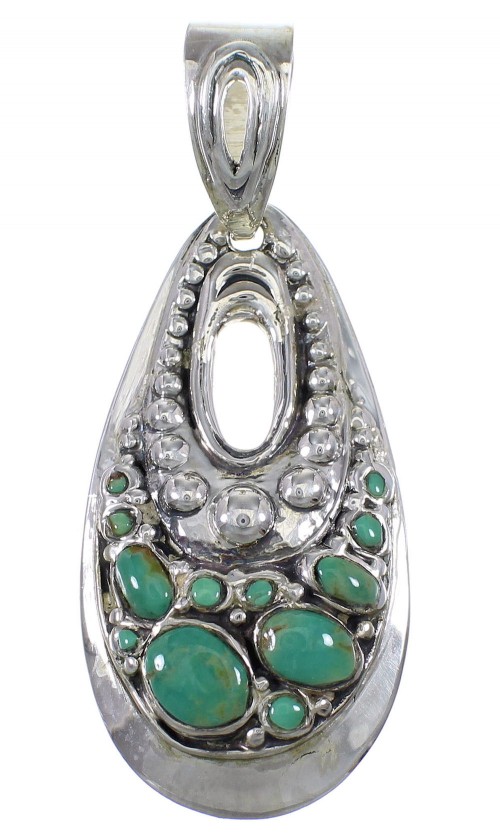 Turquoise And Sterling Silver Slide Pendant YX77413