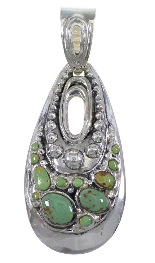 Turquoise And Authentic Sterling Silver Slide Pendant YX77420