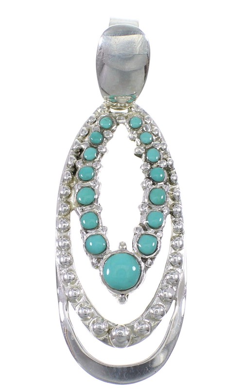 Silver And Turquoise Slide Pendant YX77435