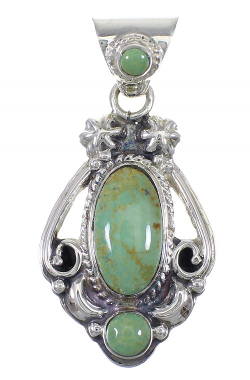 Silver Southwestern Turquoise Slide Pendant YX77454