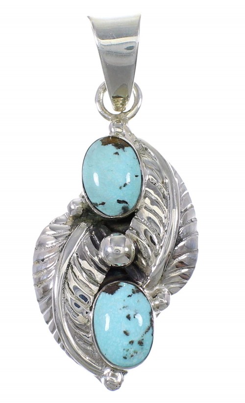 Silver Turquoise Leaf Pendant YX77473