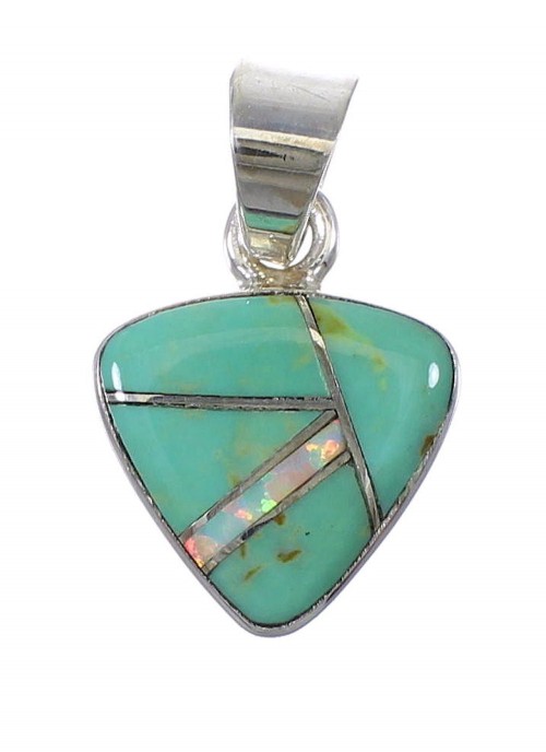 Turquoise Opal Authentic Sterling Silver Pendant YX75985