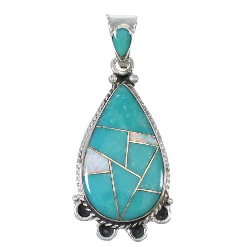 Silver Turquoise Opal Southwest Pendant YX76024