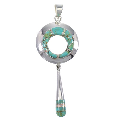 Sterling Silver Opal And Turquoise Southwestern Pendant YX76134