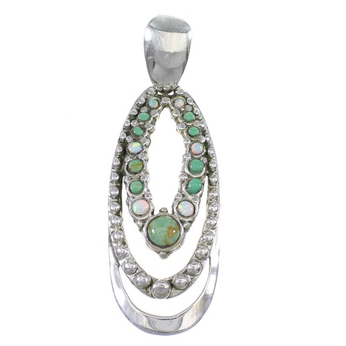 Southwest Opal Turquoise Sterling Silver Pendant YX76148