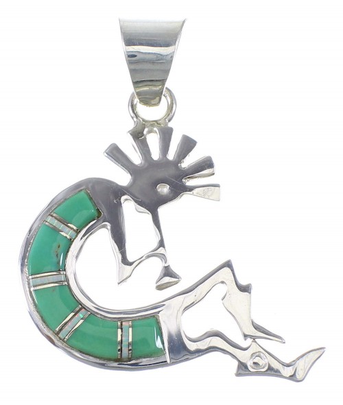 Southwestern Silver Turquoise Opal Kokopelli Pendant YX77544