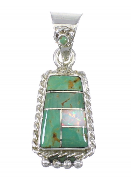 Sterling Silver Turquoise And Opal Pendant YX77587