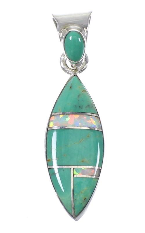 Sterling Silver Opal Turquoise Pendant YX77602