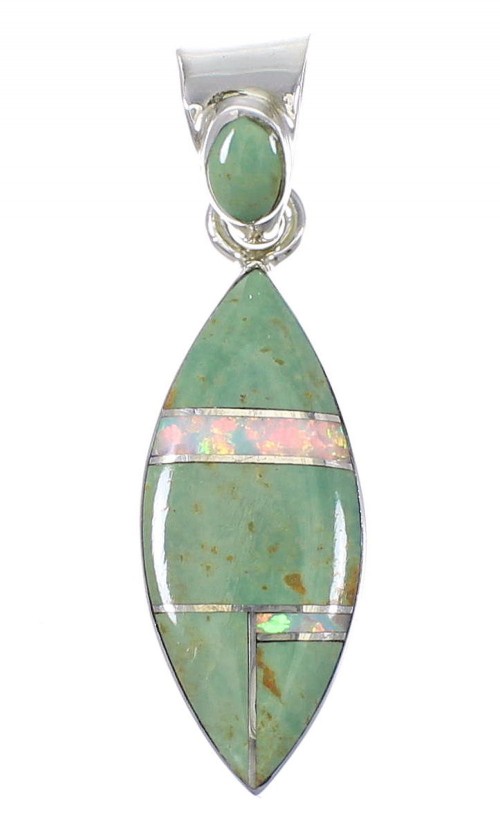 Sterling Silver Opal And Turquoise Pendant YX77604