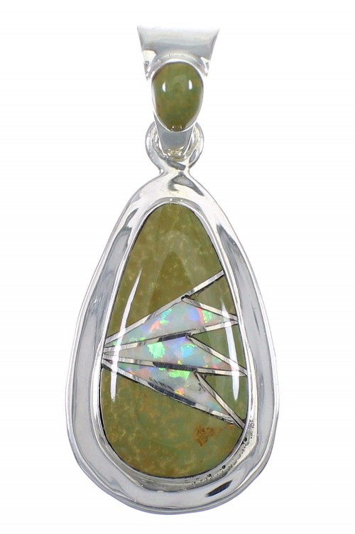 Southwestern Silver Opal Turquoise Pendant YX77606