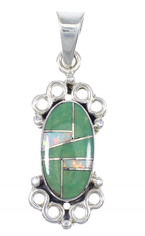 Southwest Sterling Silver Opal And Turquoise Pendant YX77620