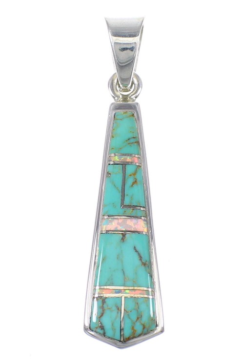 Opal Turquoise Silver Southwest Pendant YX77641