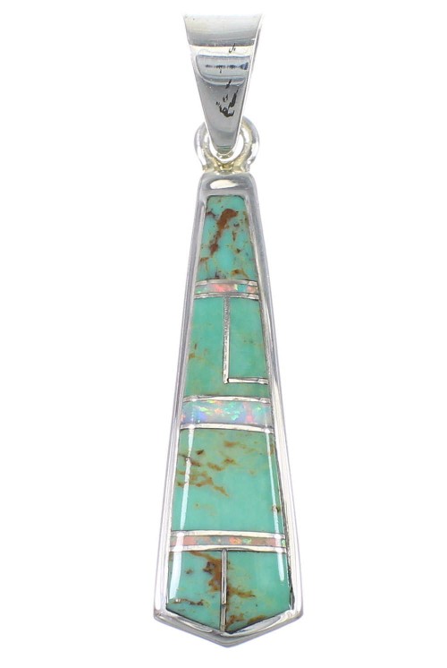 Opal Turquoise Sterling Silver Southwest Pendant YX77643