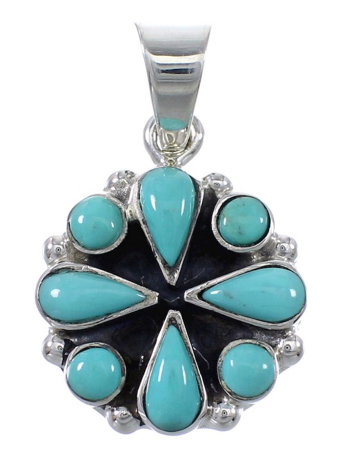 Silver And Turquoise Pendant AX77013