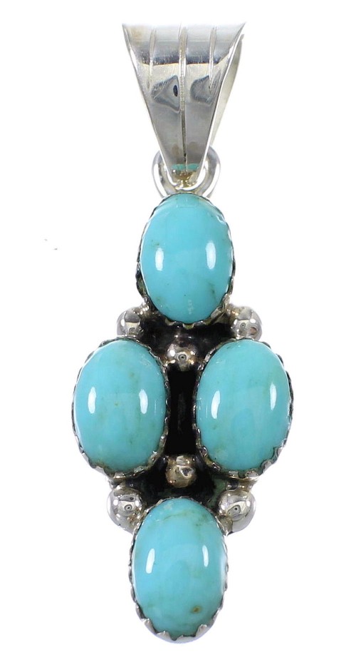 Silver And Turquoise Southwest Pendant AX77014