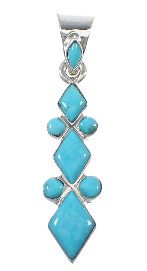 Sterling Silver And Turquoise Southwestern Pendant AX77016