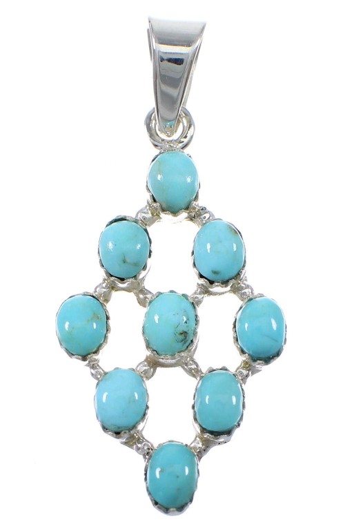 Sterling Silver And Turquoise Southwest Pendant AX77017