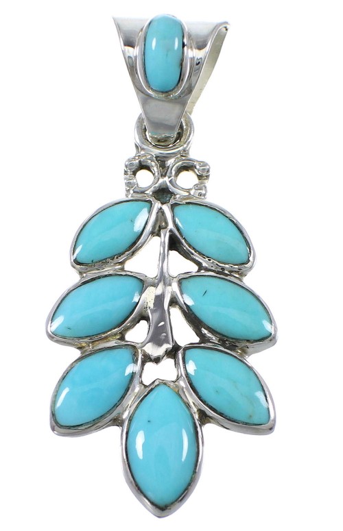 Genuine Sterling Silver And Turquoise Southwest Pendant AX77019