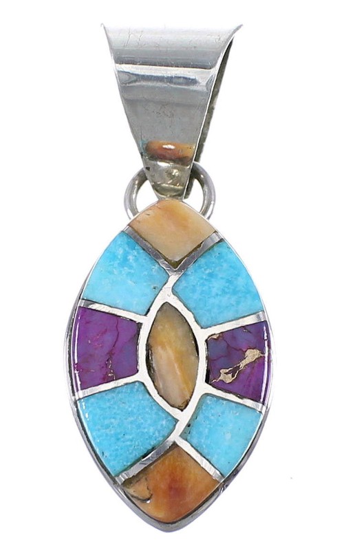 Sterling Silver Multicolor Southwestern Pendant YX77654