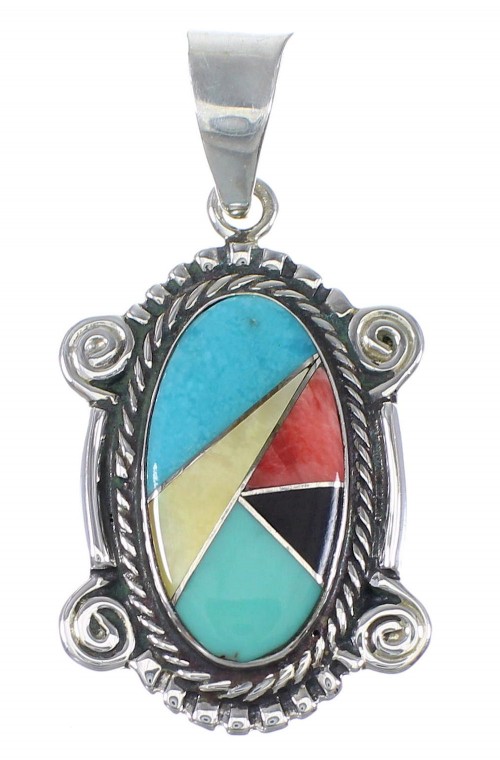 Southwest Sterling Silver Multicolor Pendant YX77703