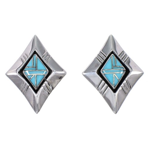 Silver Turquoise Southwest Post Earrings YX76369