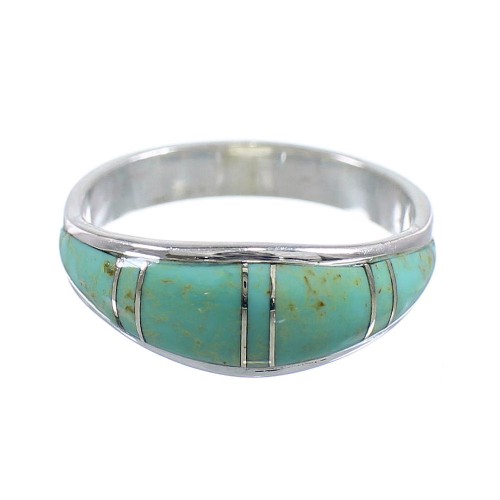 Genuine Sterling Silver Turquoise Ring Size 4-3/4 AX86175