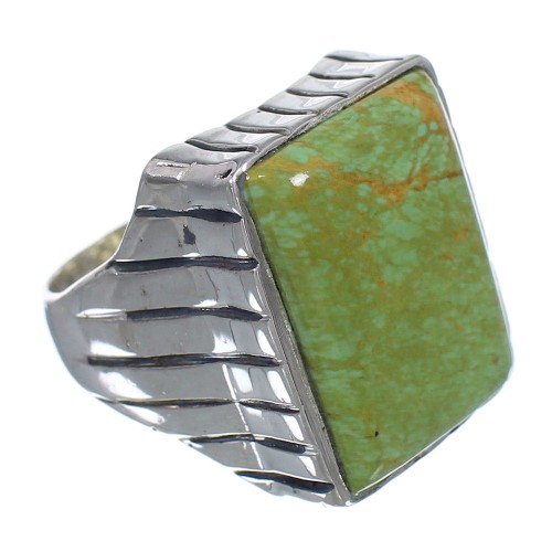 Turquoise Southwest Silver Ring Size 8-3/4 QX85486