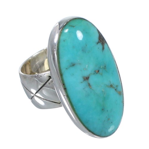 Turquoise Southwest Sterling Silver Ring Size 4-1/4 AX84257