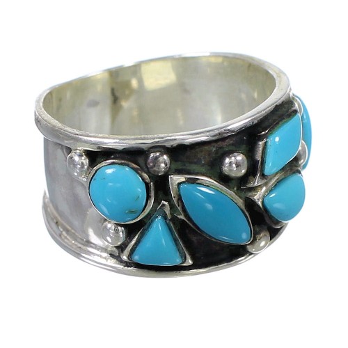 Turquoise Authentic Sterling Silver Southwest Jewelry Ring Size 5-3/4 AX84681