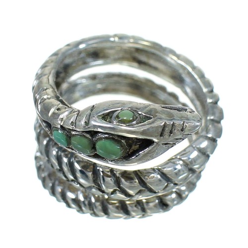 Turquoise Southwest Silver Snake Ring Size 5-1/2 YX83815