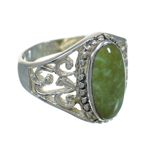 Silver And Turquoise Southwestern Ring Size 4-3/4 YX83888