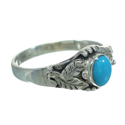 Turquoise Southwestern Genuine Sterling Silver Ring Size 4-3/4 QX84501
