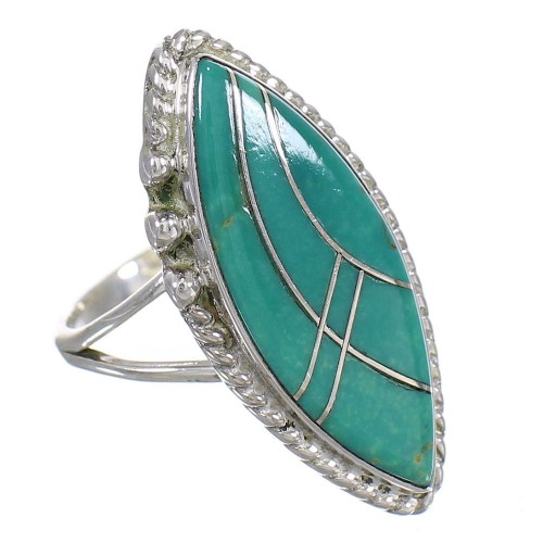 Sterling Silver And Turquoise Southwest Ring Size 8-1/4 YX85659