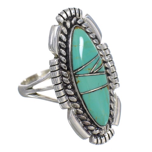 Turquoise Genuine Sterling Silver Southwestern Ring Size 7-1/4 YX86441