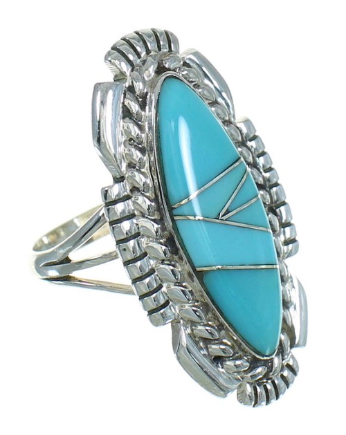 Sterling Silver Southwestern Turquoise Ring Size 6-1/4 QX85096