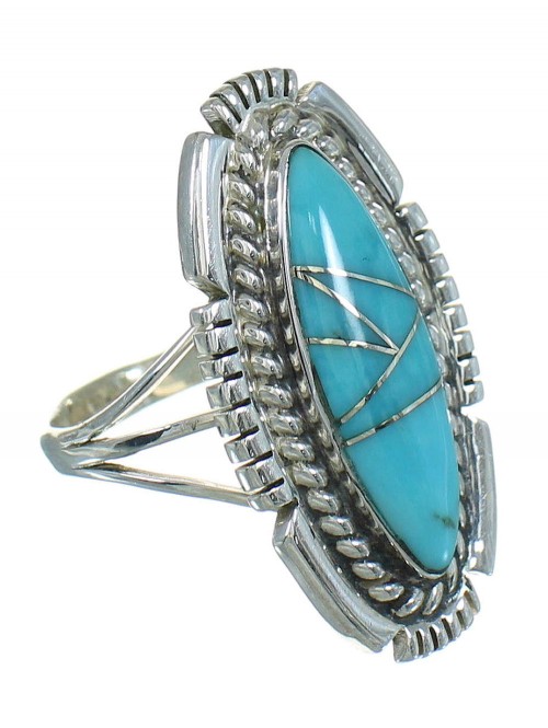 Turquoise Authentic Sterling Silver Southwest Ring Size 7-3/4 QX85120